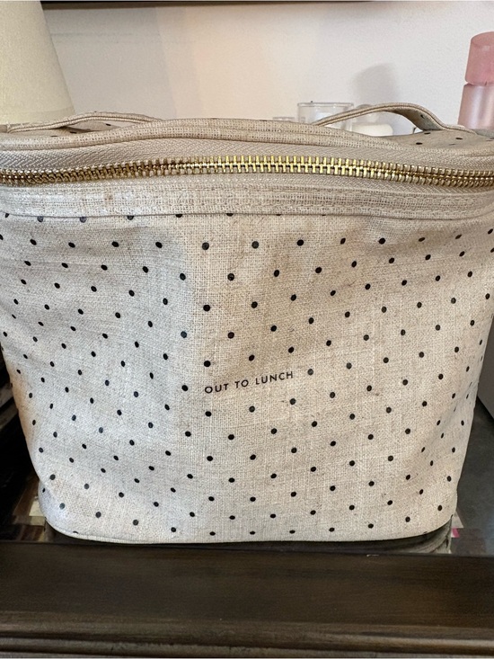 kate spade Other - kate spade Out To Lunch Polka Dot Canvas Tote - Cream & Black with Gold Hardware